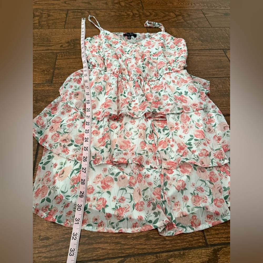 🏴‍☠️6 for $30🏴‍☠️ TRIXXI Floral Ruffle Adjustable Straps Dress - M - Picture 10 of 14